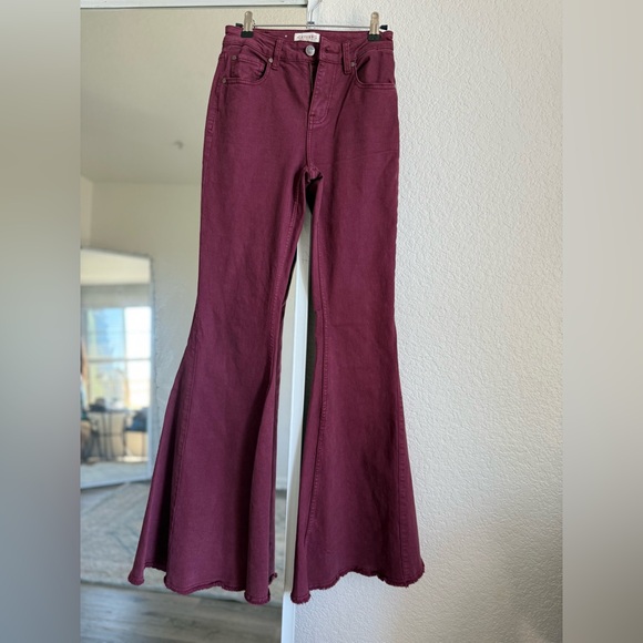 Shyanne Maroon Denim Jeans - Picture 1 of 2